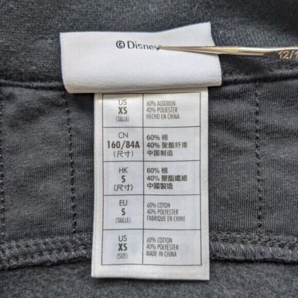 Disney Parks Black Moto Zip Sweatshirt Jacket XS FLAWS Mickey Mouse Distressed - Picture 9 of 13